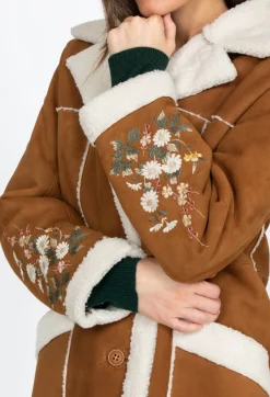 Outlet Johnny Was Acacia Suede Sherpa Coat Kamut
