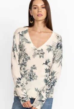 Discount Johnny Was Anahi Printed Pullover Ivory
