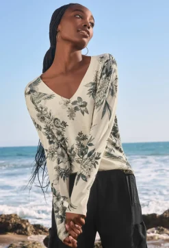 Discount Johnny Was Anahi Printed Pullover Ivory