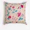 Clearance Johnny Was Arla Linen Embroidered Pillow French Macaroon
