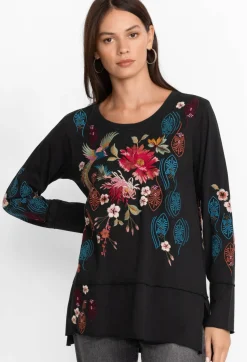 Best Johnny Was Ashira Raw Seam Long Sleeve Tee Black