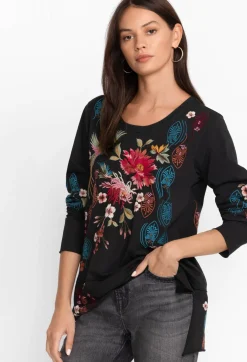 Best Johnny Was Ashira Raw Seam Long Sleeve Tee Black