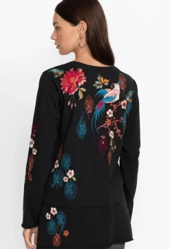 Best Johnny Was Ashira Raw Seam Long Sleeve Tee Black