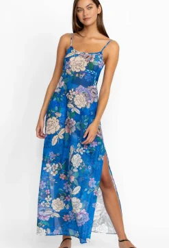 New Johnny Was Back Tie Strappy Maxi Dress Blue Dove