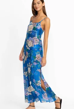 New Johnny Was Back Tie Strappy Maxi Dress Blue Dove
