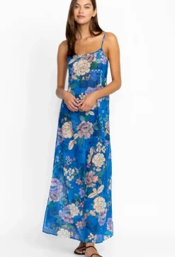New Johnny Was Back Tie Strappy Maxi Dress Blue Dove