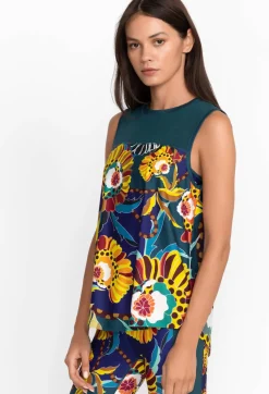 Hot Johnny Was Bee Active High Low Mesh Contrast Tank Kimbra