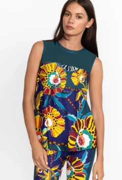 Hot Johnny Was Bee Active High Low Mesh Contrast Tank Kimbra