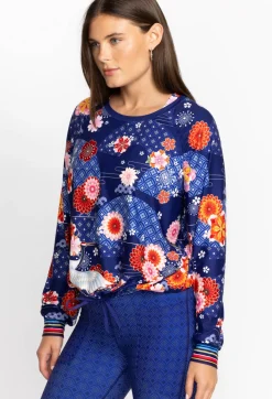 Clearance Johnny Was Bee Active Ruched Raglan Sleeve Pullover Pajaro