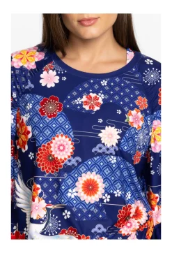 Clearance Johnny Was Bee Active Ruched Raglan Sleeve Pullover Pajaro