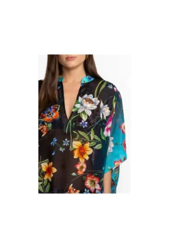 Sale Johnny Was Black Kaftan Ombre Garden