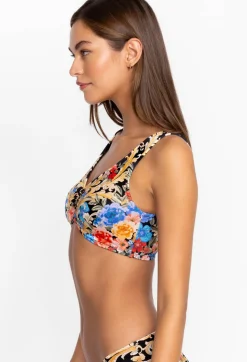 Best Johnny Was Black Royal Ruched Bikini Top Multi