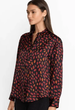 Discount Johnny Was Boxy Charmeuse Shirt Amora