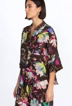 Sale Johnny Was Boxy Silk Shirt Arabella