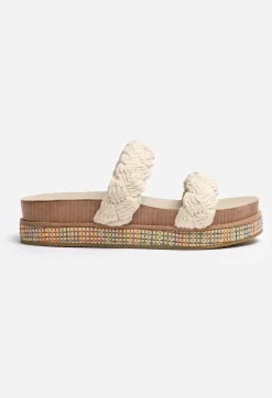 Johnny Was Braided Rope Sandal - Cream Multi
