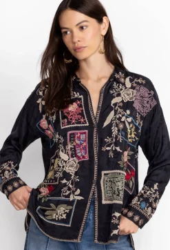New Johnny Was Briony Blouse Sanded Black