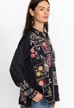 New Johnny Was Briony Blouse Sanded Black