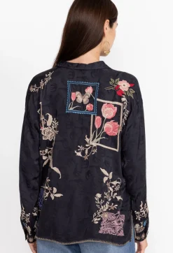 New Johnny Was Briony Blouse Sanded Black