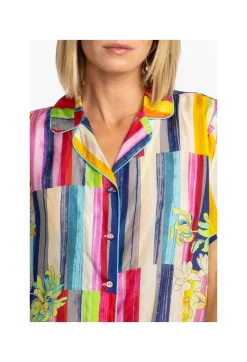 Johnny Was Button Up Summer Stripe