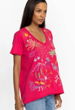 Best Johnny Was California Everyday Tee Raspberry
