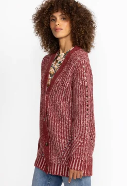 Sale Johnny Was Calme Drop Needle Cardigan Red
