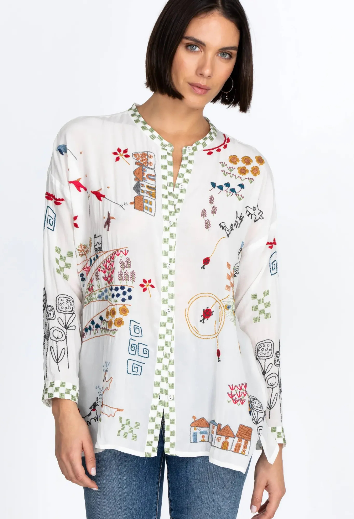 Johnny Was Cartagena Blouse Natural