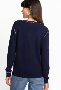 Clearance Johnny Was Carter V-Neck Pullover Navy