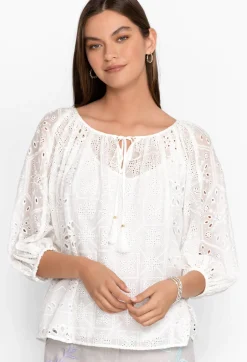 Best Johnny Was Castillo Eyelet Blouse White
