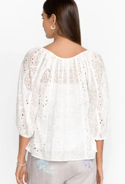 Best Johnny Was Castillo Eyelet Blouse White