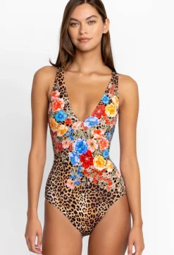 Online Johnny Was Cheetah Cross Back One Piece Multi