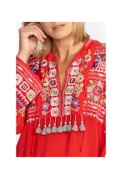 Best Johnny Was Coriander Blouse Mars Red