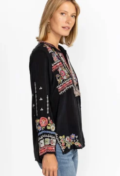 Discount Johnny Was Coriander Blouse Sanded Black
