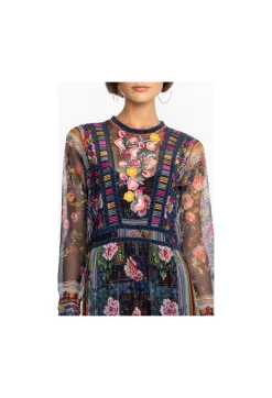 New Johnny Was Dayana Mesh Dress Multi