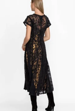 Johnny Was Dina Mesh Midi Dress Black