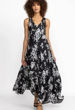 Clearance Johnny Was Dreamer Silk Bias Dress Charcoal Dreamer