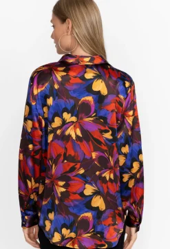 Clearance Johnny Was Eclipse Blooms Silk Shirt Multi