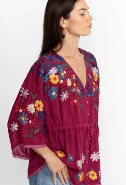 Hot Johnny Was Edith Blouse Rumba Red