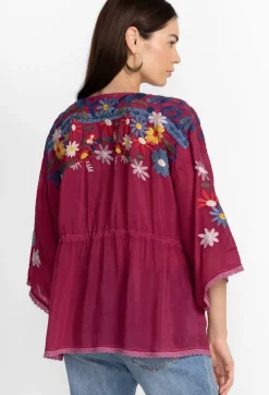 Hot Johnny Was Edith Blouse Rumba Red