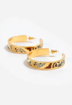 Outlet Johnny Was Enamel Hoop Earring Sandalwood