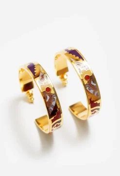 Outlet Johnny Was Enamel Hoop Earring Sandalwood