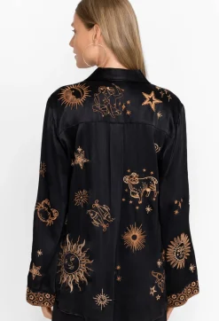 Sale Johnny Was Estrella Kimono Sleeve Oversized Shirt Black