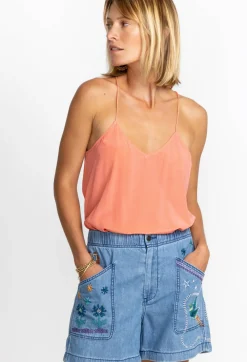 New Johnny Was Etta Cami Top Shell Pink