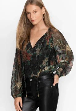 Best Johnny Was Evelina Metallic Blouse Multi