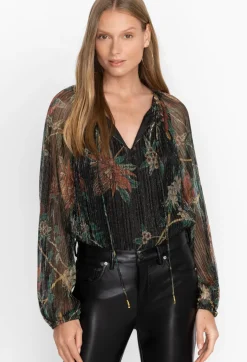 Best Johnny Was Evelina Metallic Blouse Multi
