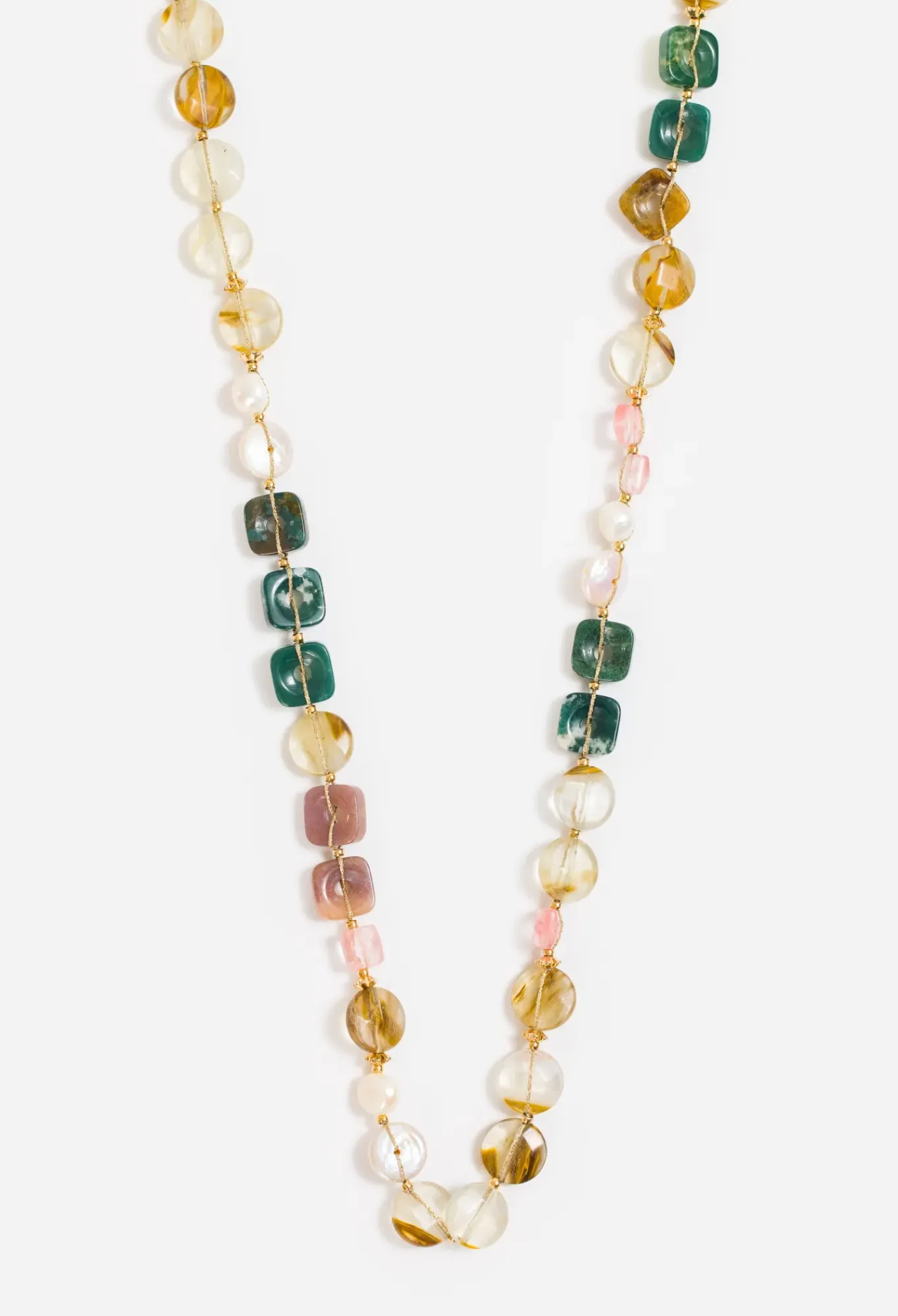 Outlet Johnny Was Flat Stone Bead Necklace Multi