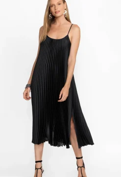 Clearance Johnny Was Gemma Pleated Midi Dress Black