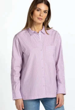 Outlet Johnny Was Giana Relaxed Pocket Shirt Stripe