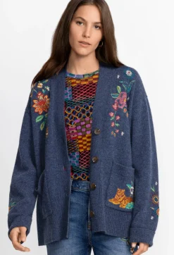 Discount Johnny Was Griffin Cardigan Blue