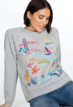 Hot Johnny Was Hamptons Raglan Sweatshirt Light Heather Gray