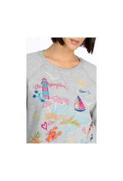 Hot Johnny Was Hamptons Raglan Sweatshirt Light Heather Gray